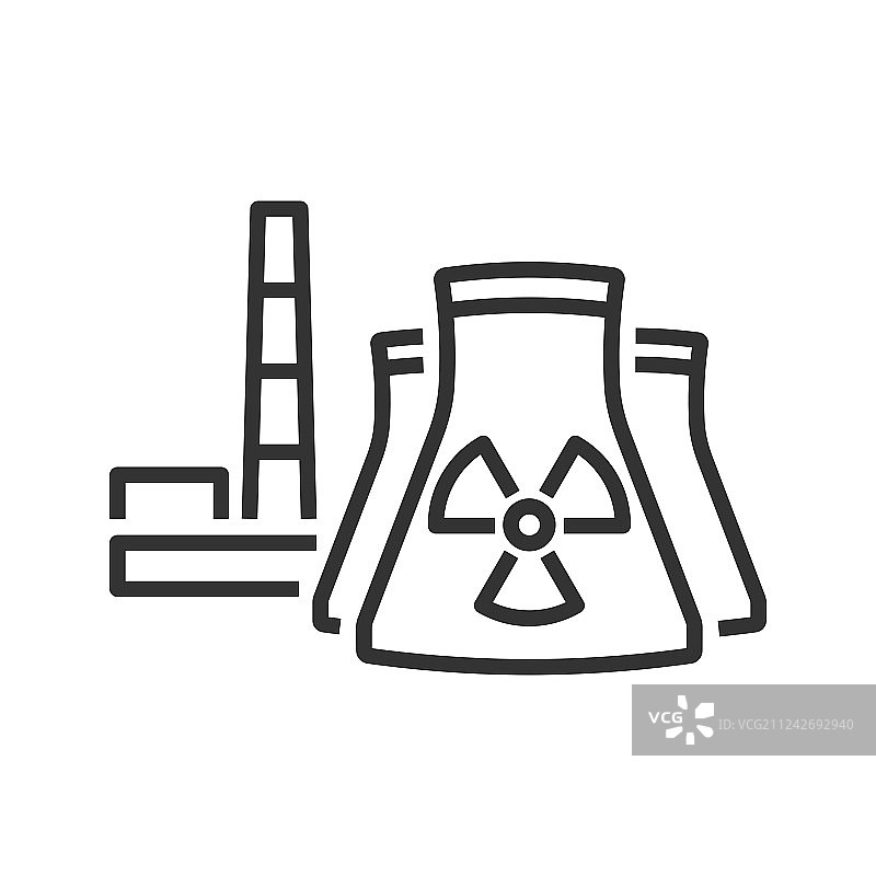 核电站线性图标图片素材