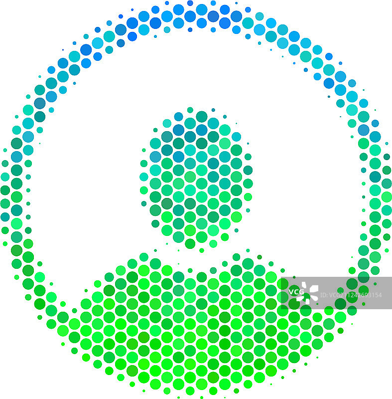 蓝绿色调圆形用户头像图标图片素材