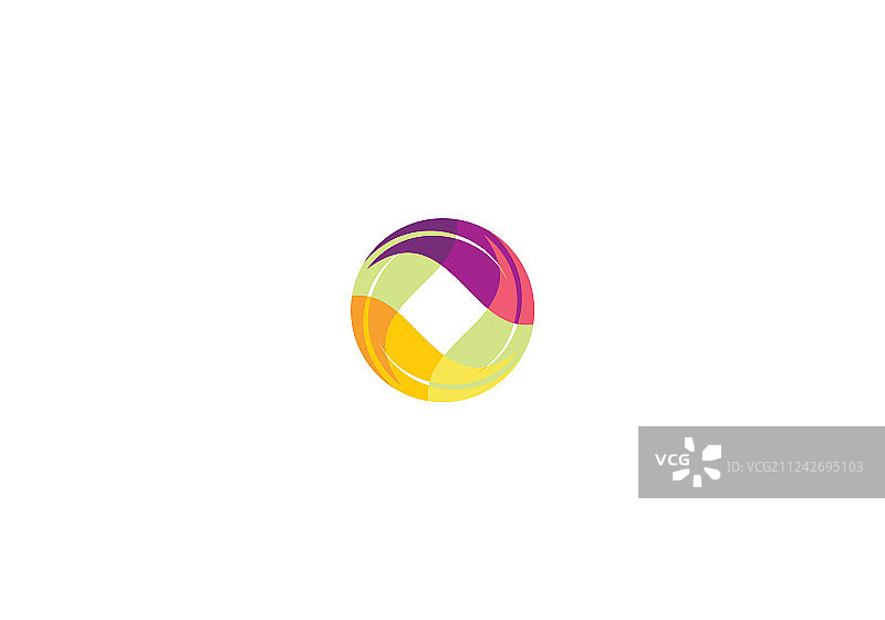 彩色树叶圆形美妆标志图片素材