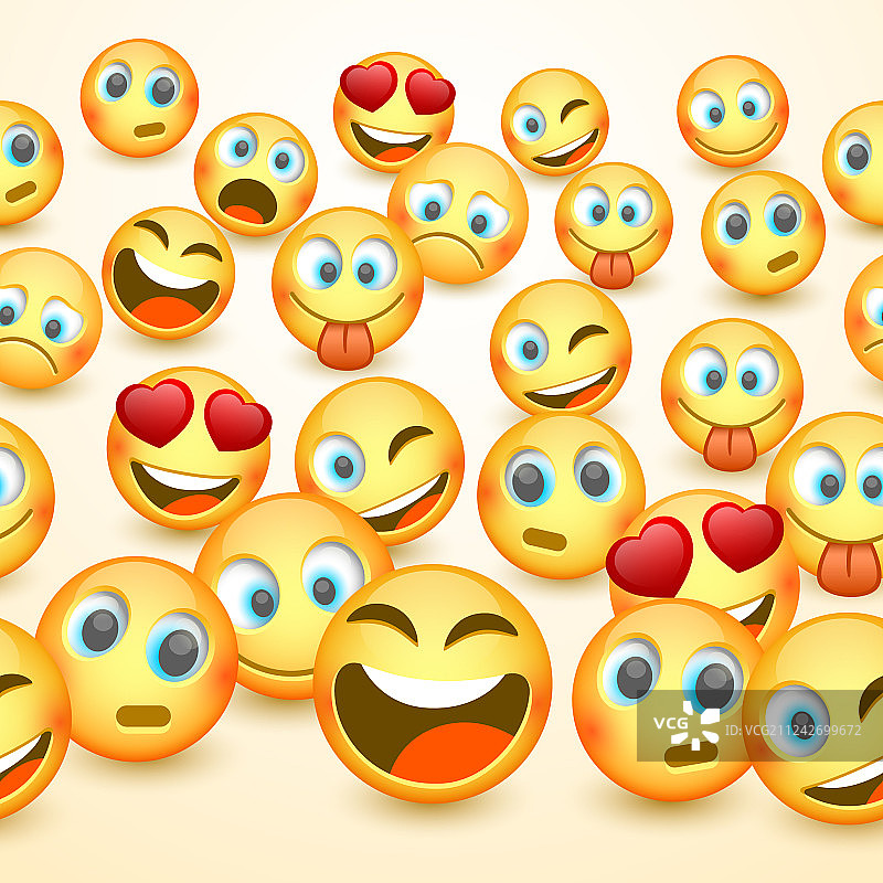 现代黄色三个笑脸表情图片素材