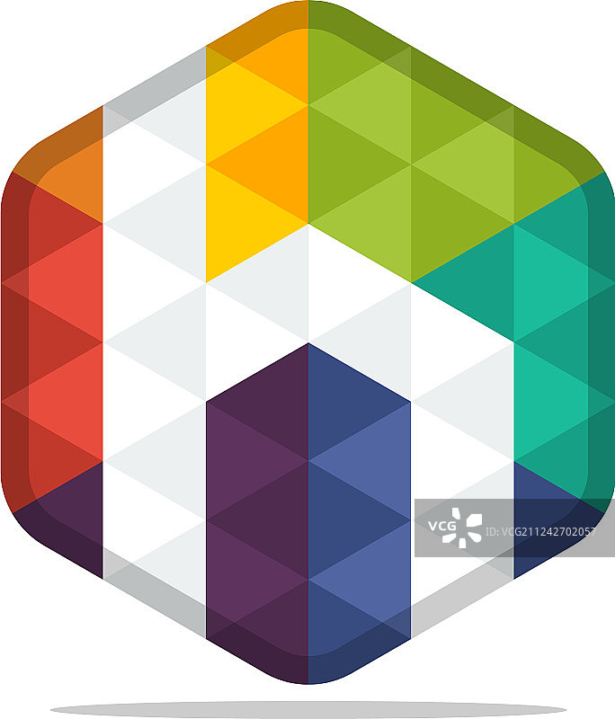 彩色六边形标志图片素材