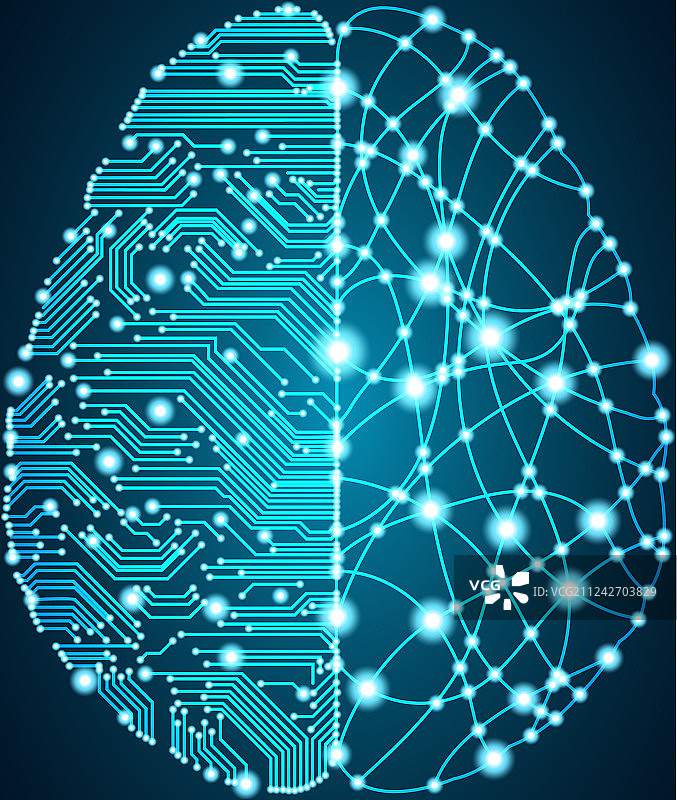 大数据与人工智能大脑概念图片素材