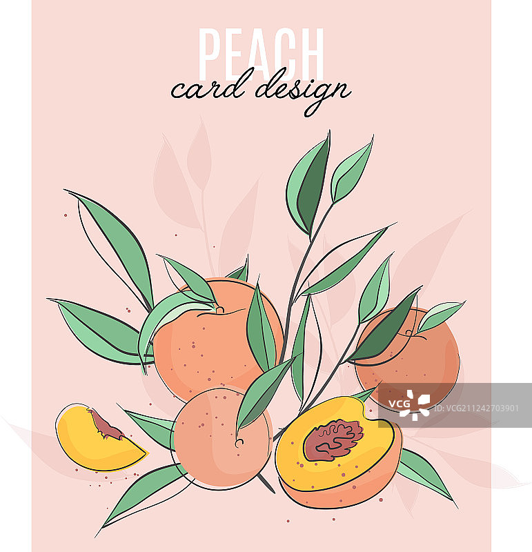 蜜桃叶文字模板图片素材