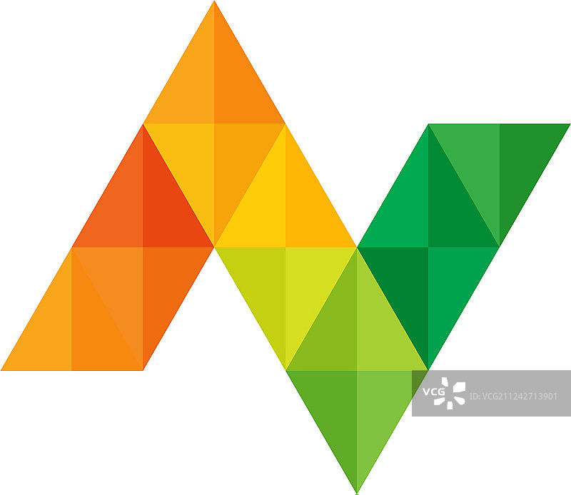 彩色字母N标志图标设计图片素材