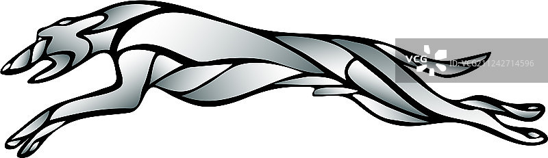 惠比特犬奔跑剪影线条艺术图片素材