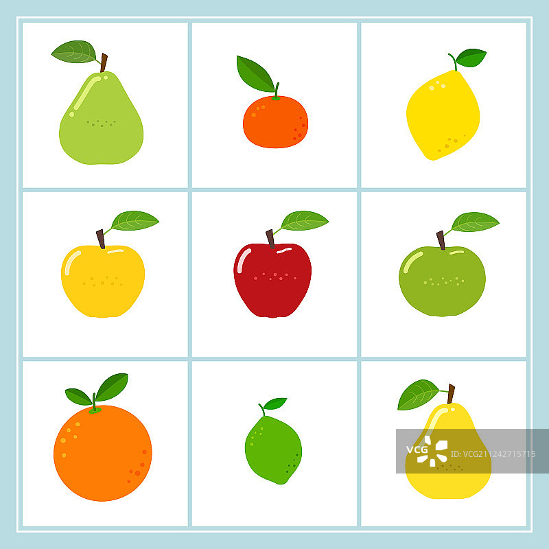 卡通水果图标集图片素材