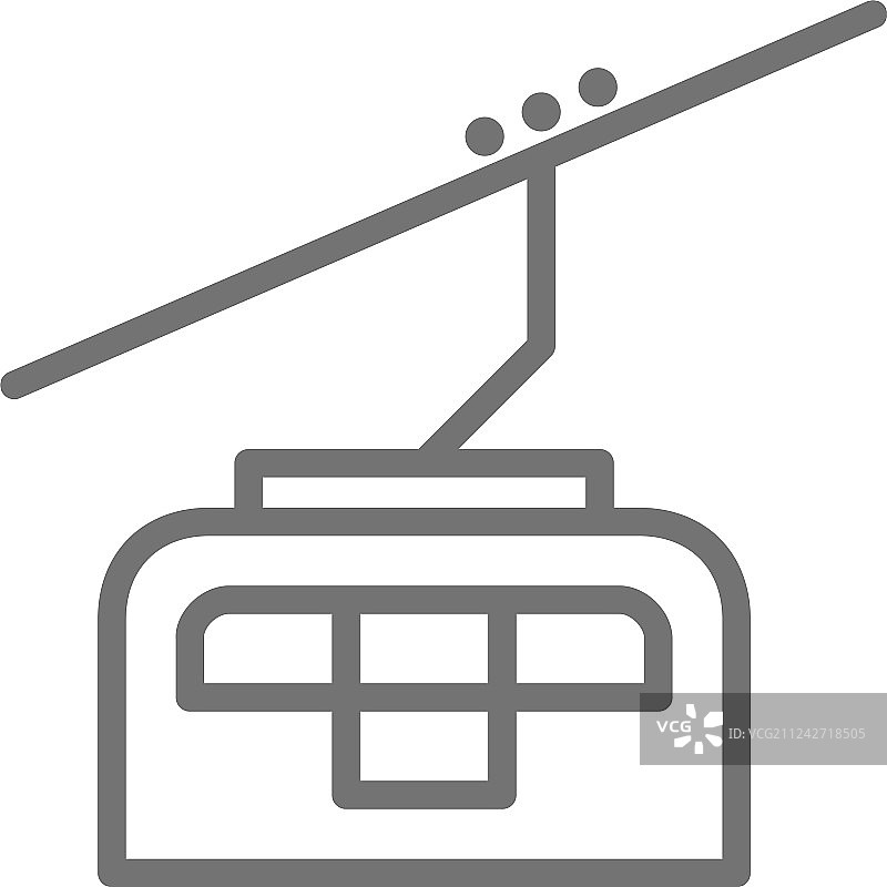 缆索滑雪缆车线条图标图片素材