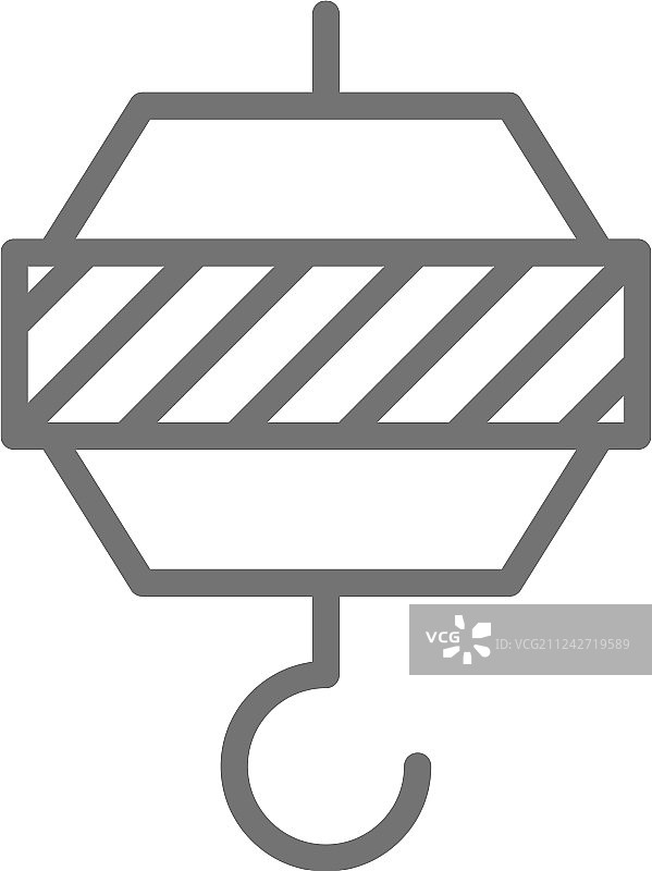 工业吊钩起重机技术设备线条图片素材