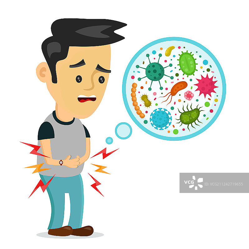 年轻男子胃痛图片素材