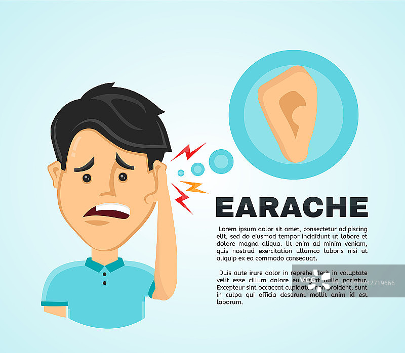 耳朵疼痛的男人图片素材