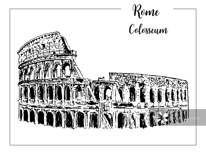 罗马竞技场建筑符号图案图片素材