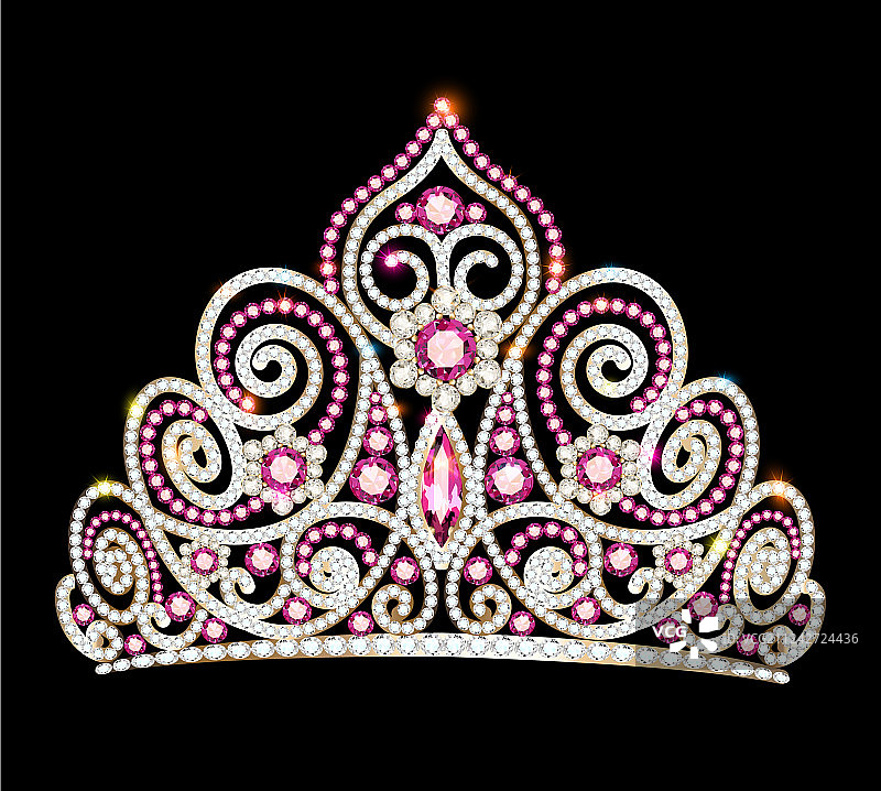 镶嵌闪亮宝石的王冠头饰女性图片素材