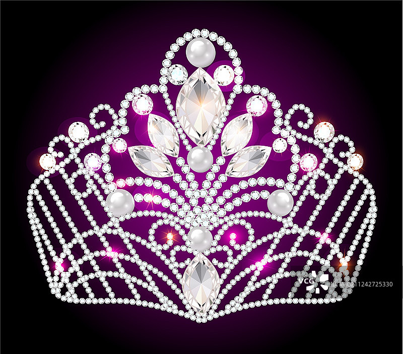 镶嵌闪亮宝石的王冠头饰女性图片素材