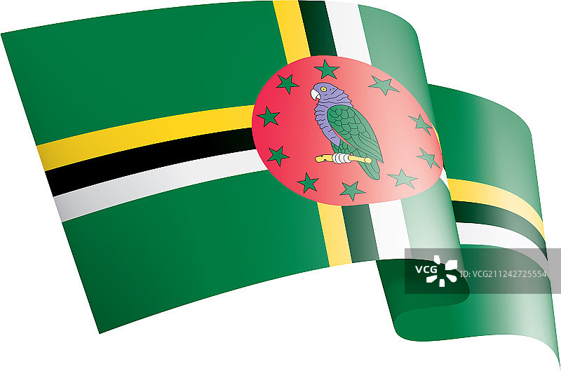 一面白色的多米尼加国旗图片素材