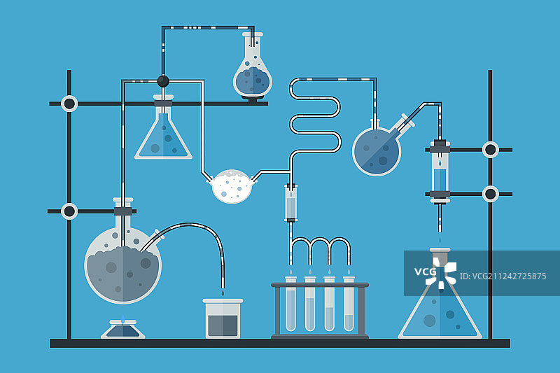 卡通化学实验室图片素材
