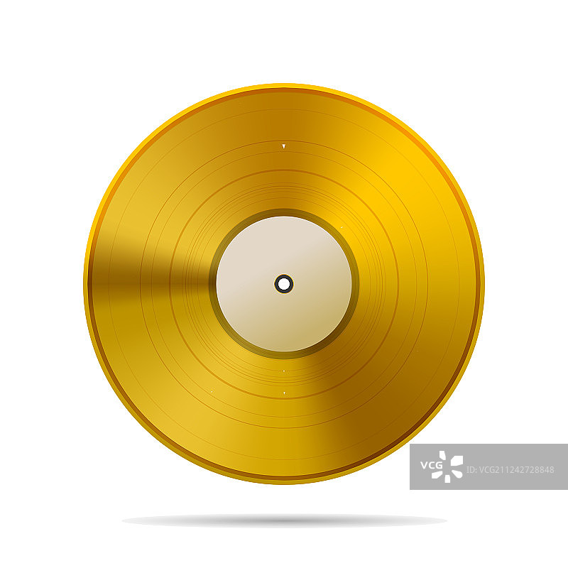 白色复古金色黑胶唱片模板图片素材