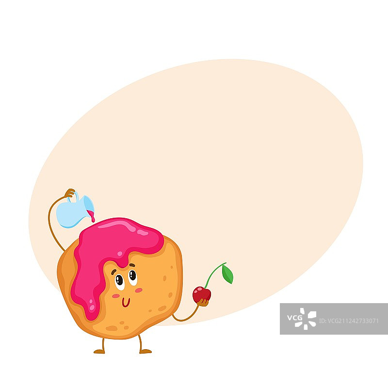 可爱的新鲜烘焙甜甜圈面包图片素材