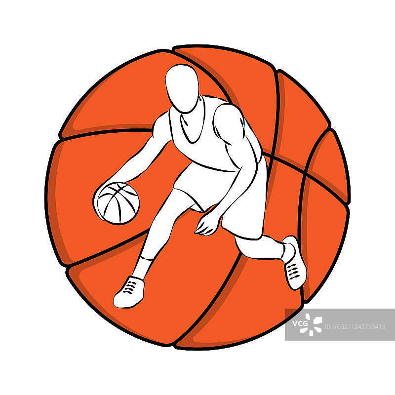 篮球轮廓球员图片素材