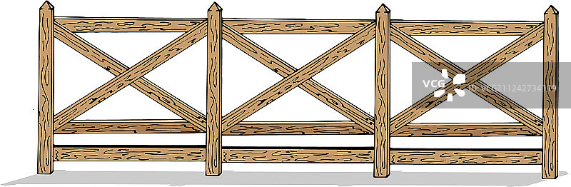 白色背景上的木栅栏图片素材