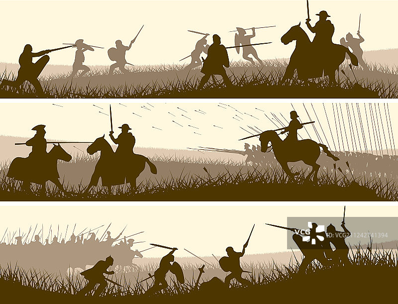 中世纪战斗横幅banner图片素材