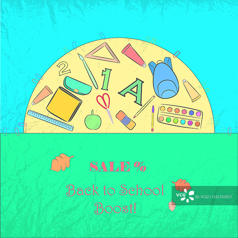 学校用品促销宣传单图片素材