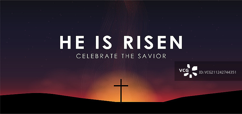 基督教复活节场景：戏剧化的救世主十字架图片素材