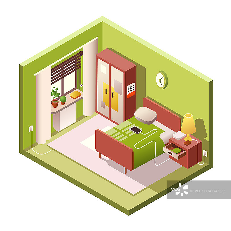 2.5D卡通卧室图片素材