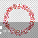 透明背景上的樱花花瓣圆形边框图片素材