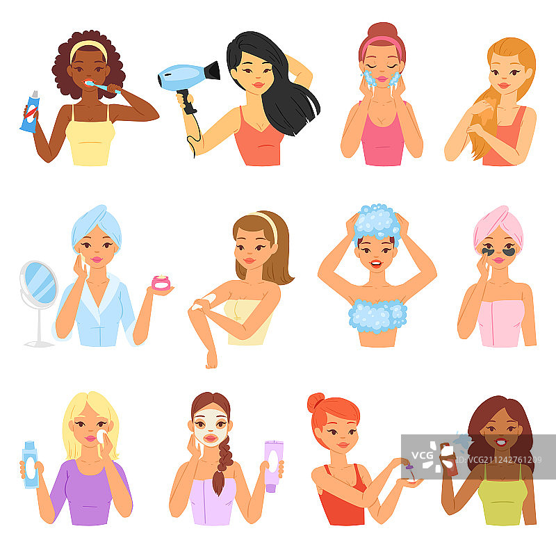 沐浴的美丽女孩图片素材