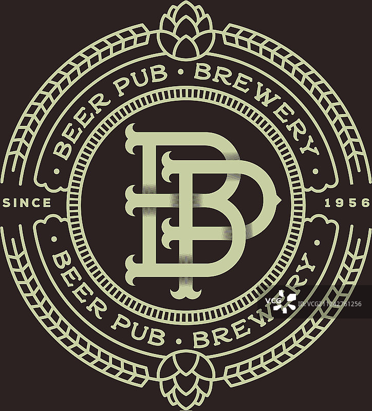 啤酒酒吧B和P标志Logo图片素材
