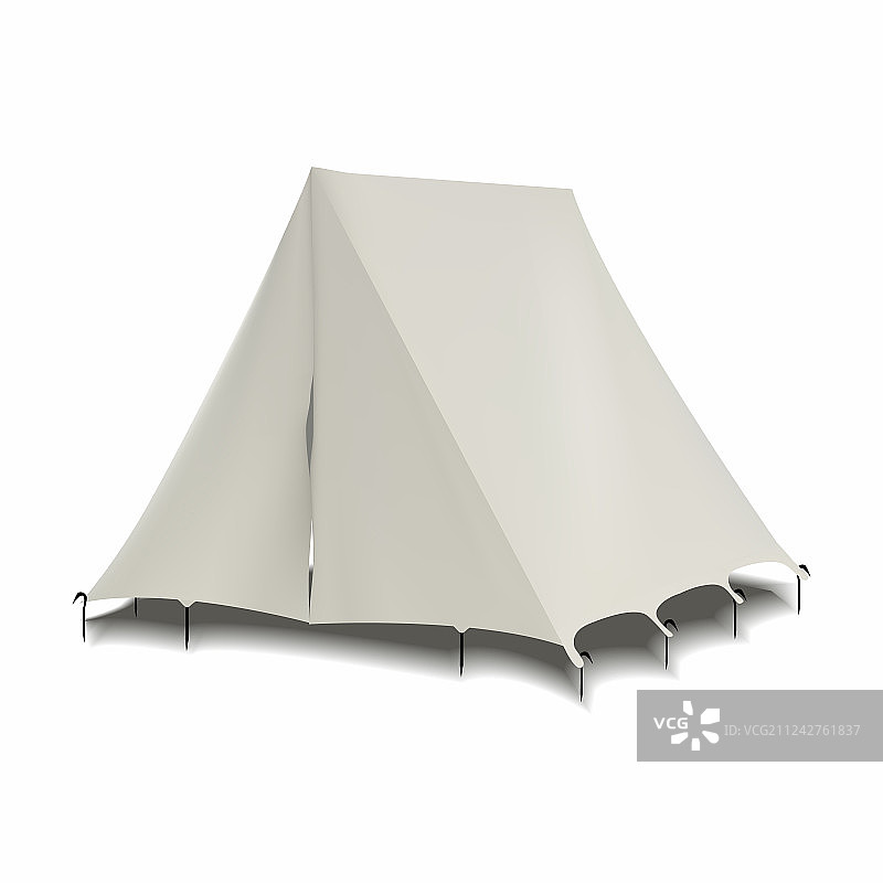 逼真的白色背景帐篷模型图片素材