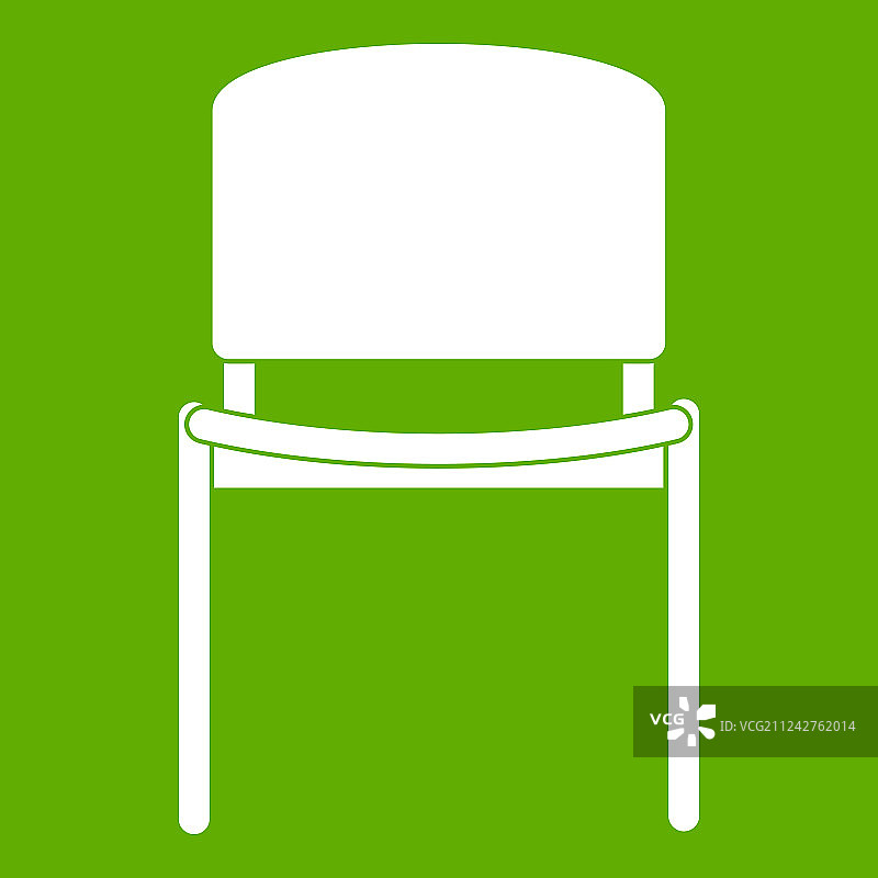 绿色背景上的黑色办公椅图标图片素材