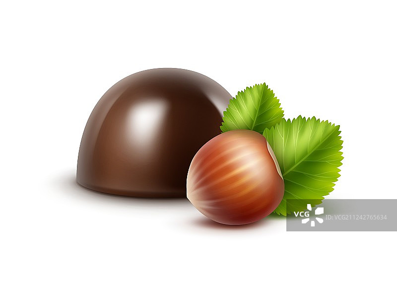 榛子黑巧克力糖果图片素材