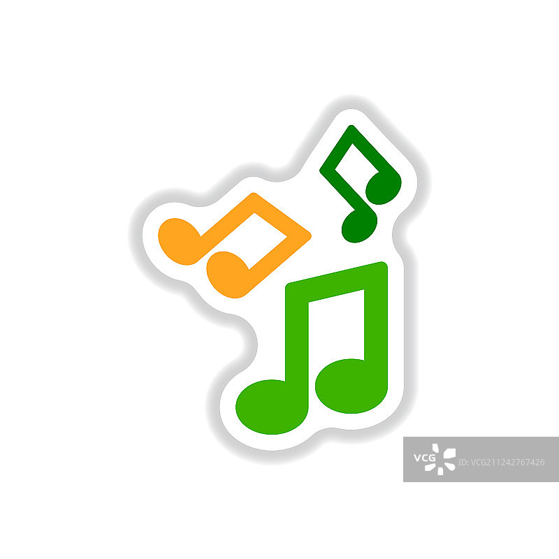 音符彩色标签设计图片素材