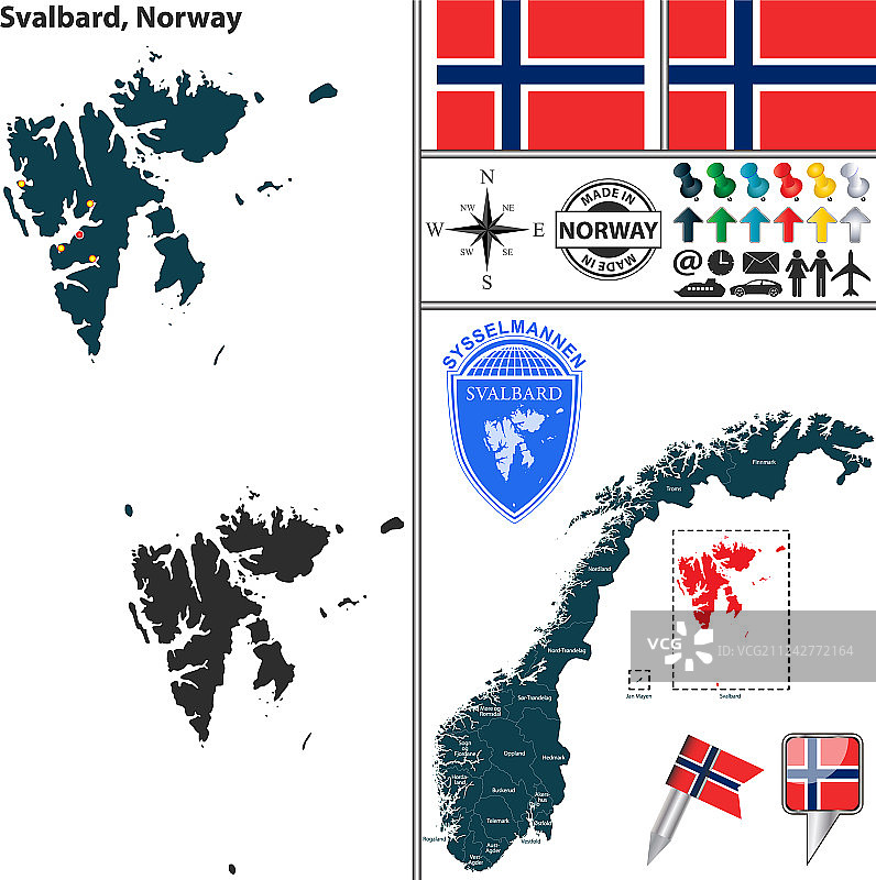 斯瓦尔巴群岛地图图片素材
