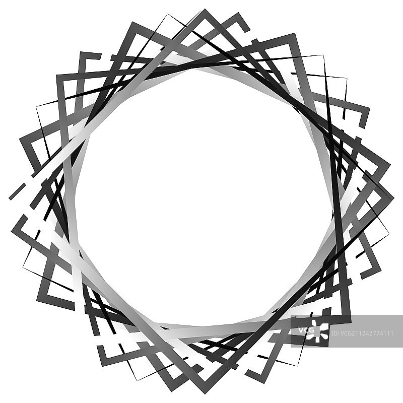 抽象旋转相交正方形图片素材