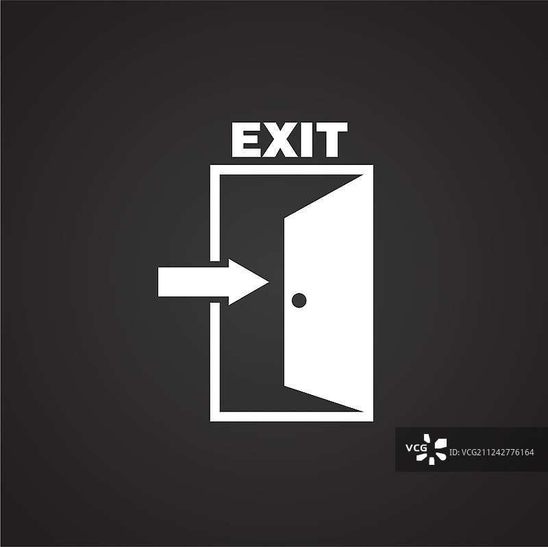 黑色背景上的紧急出口图片素材