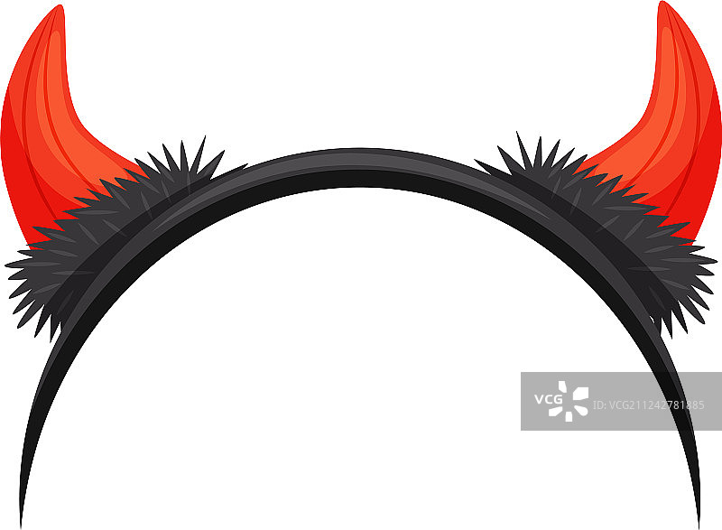 红色恶魔角发带图片素材