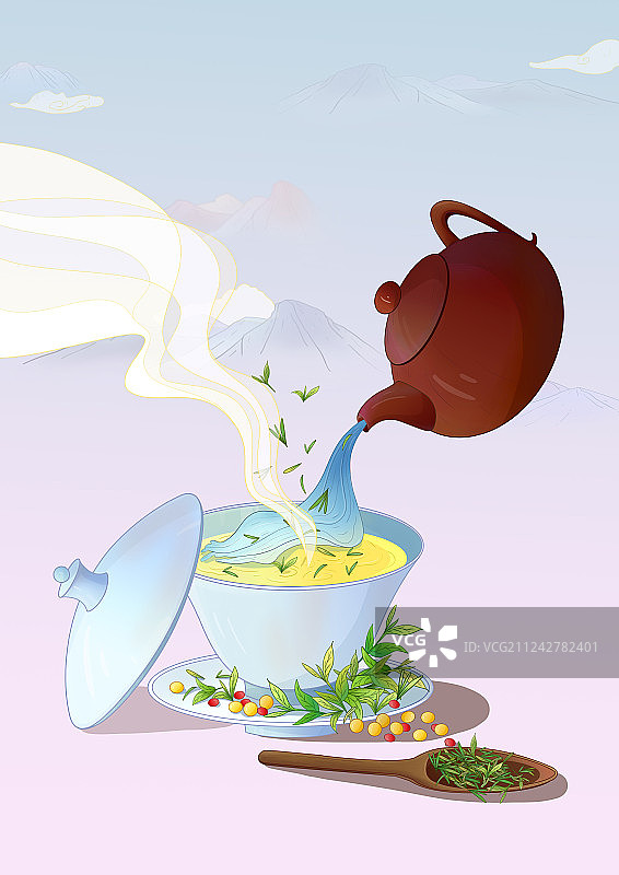 中国风24节气谷雨图片素材