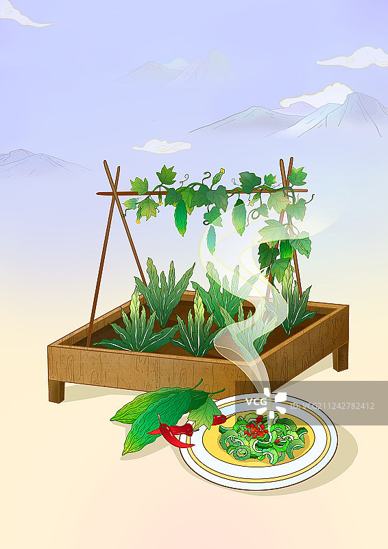 中国风24节气小满图片素材