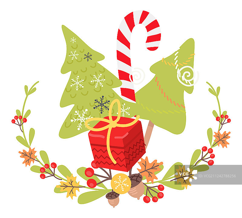 白色背景上的精美圣诞徽章图片素材