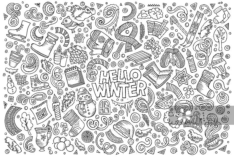 冬季物品卡通合集图片素材