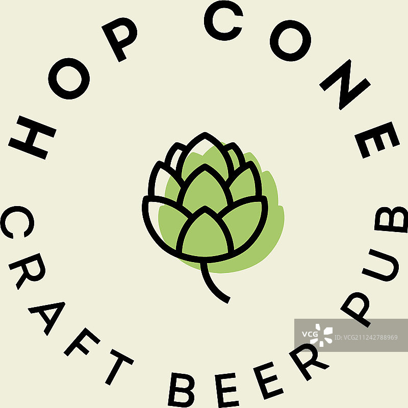精酿啤酒馆啤酒花锥标志图片素材
