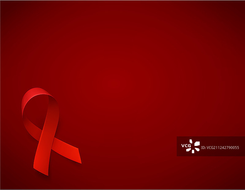 逼真的红色丝带世界艾滋病日标志1图片素材