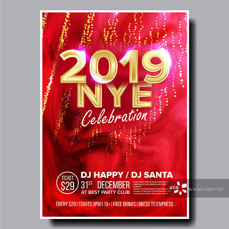 2019新年派对宣传单海报图片素材