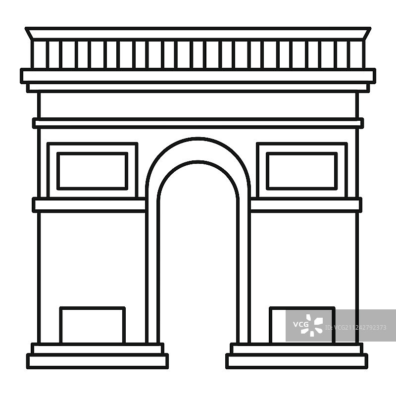 凯旋门图标轮廓样式图片素材