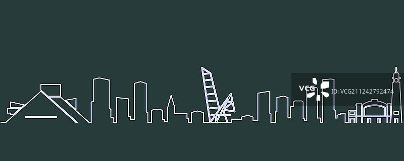 克利夫兰单线天际线图片素材