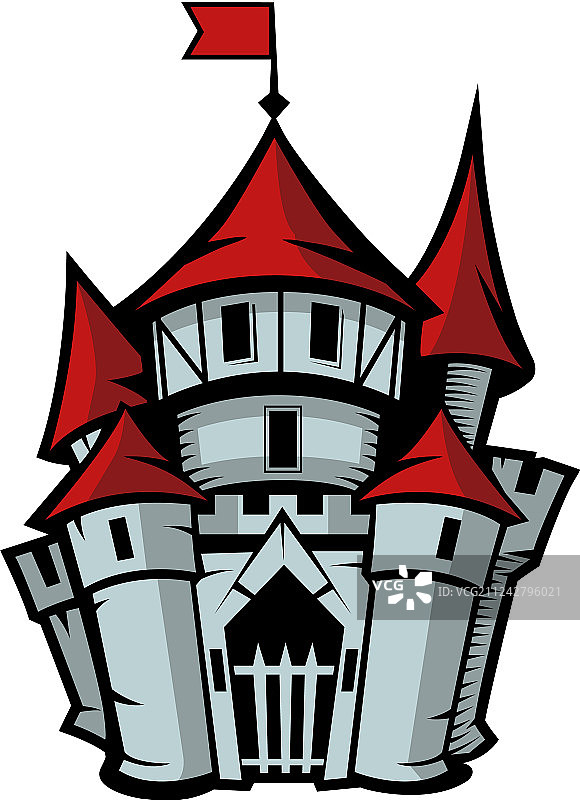 卡通风格的中古世纪古堡图片素材