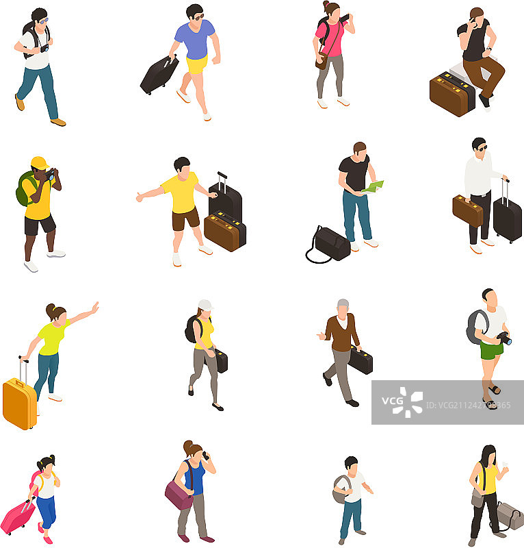 旅行人物2.5D图标图片素材