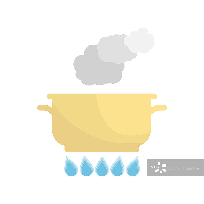 燃气灶上的沸腾锅图片素材